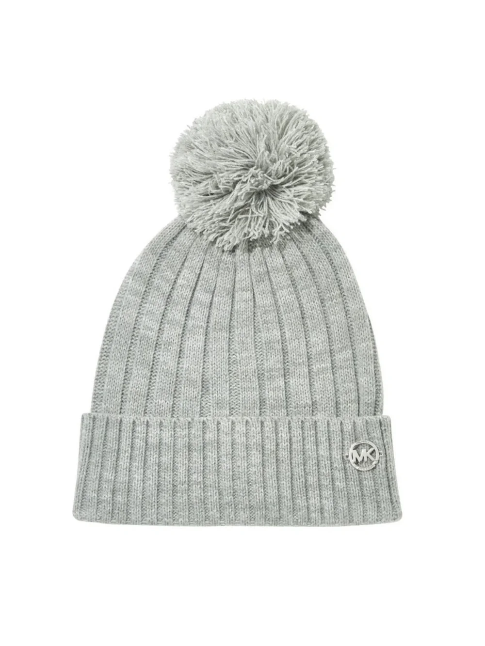 NWT Micheal Kors Pom Pom Beanie Hat-Gray one size
